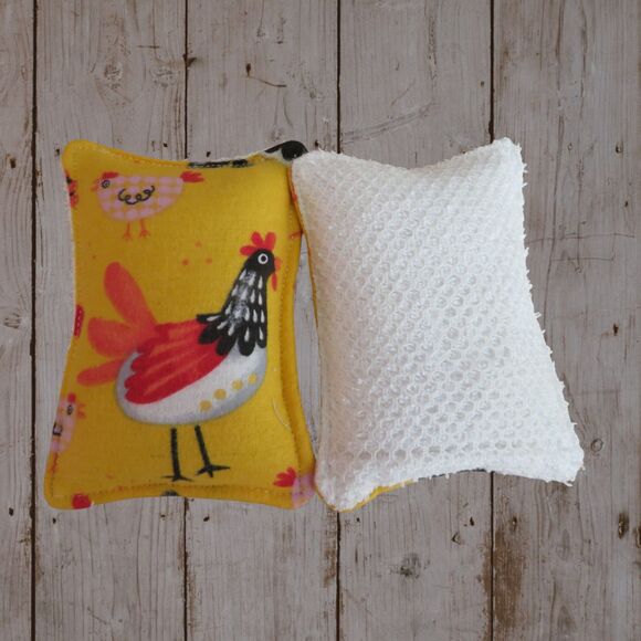 Washable Chicken Sponge, Reusable Dish Scrubby, Set of 2 - Picture 3 of 4